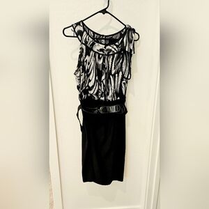 AB Studio sleeveless dress with belt, size 14